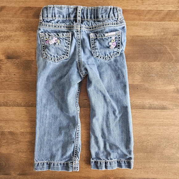 ADD-ON | Gymboree Toddler Girls Embroidered Floral Jeans Size 2T Straight Leg - Picture 3 of 5